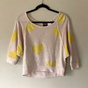 Like New! Women’s Hard Candy, Cream & Yellow, 3/4-Sleeve, Lightweight Top. Med.